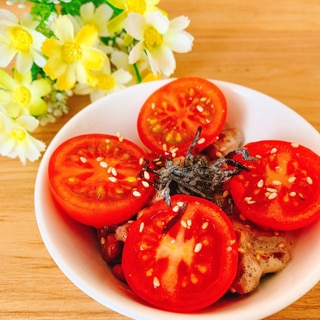 ミニトマトと塩昆布のごま風味納豆✧˖°⭐️